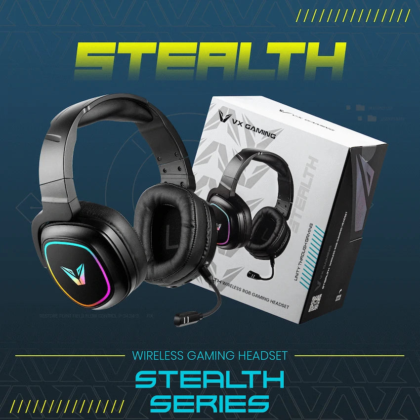 VX Gaming Stealth Series Wireless Gaming Headset - RGB - Image 12