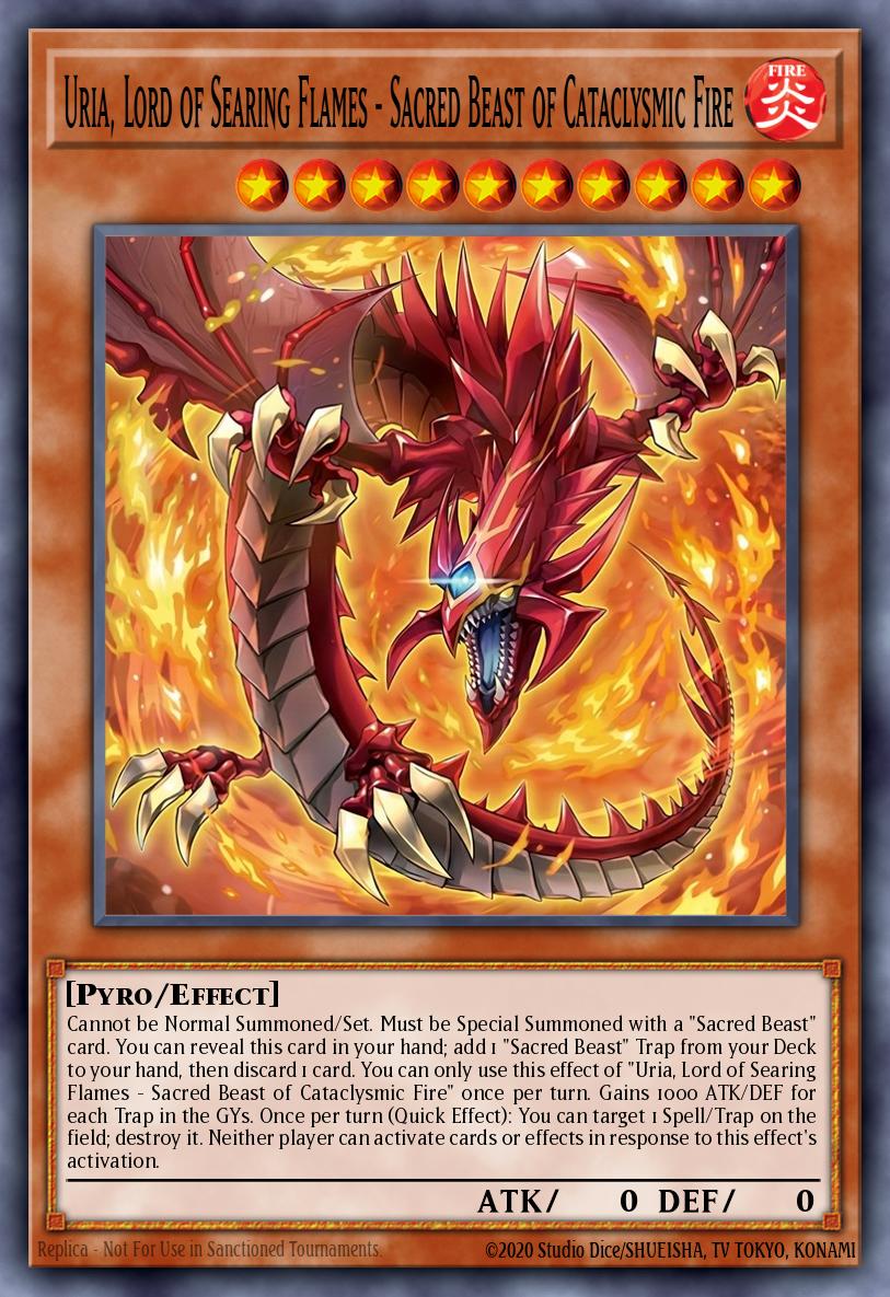 Uria, Lord of Searing Flames - Sacred Beast of Cataclysmic Fire - CORI-EN005 - Super Rare
