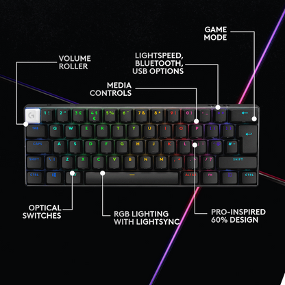 Logitech(R) G PRO X 60 Lightspeed Gaming Keyboard - Black - Image 4