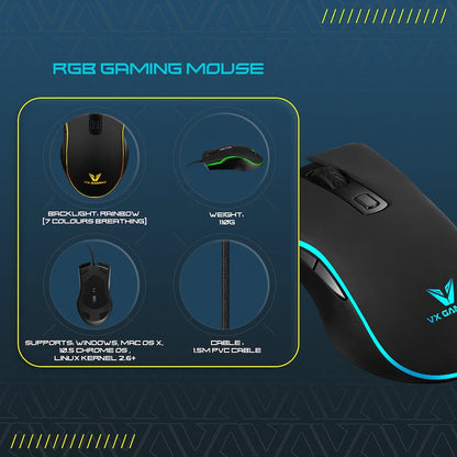 VX Gaming Hypnos Series Gaming Mouse with Rainbow Lighting - Image 4