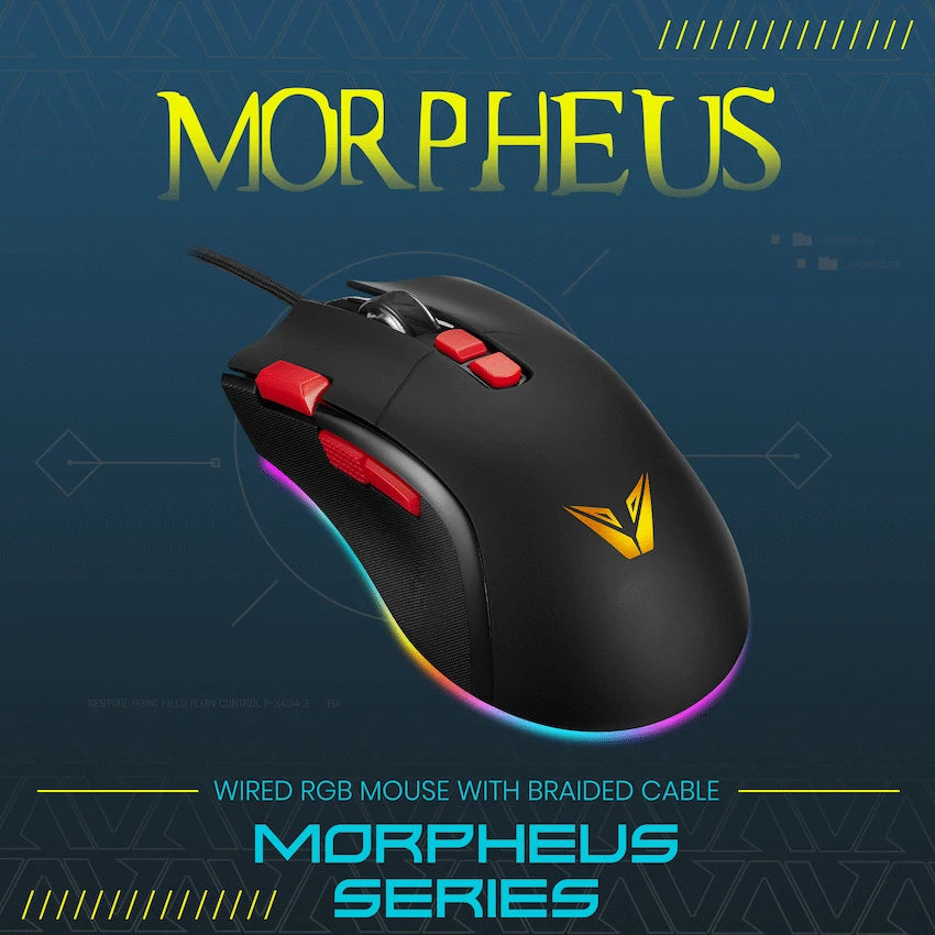 VX Gaming Morpheus Series Wired RGB Mouse with Braided Cable - Image 5