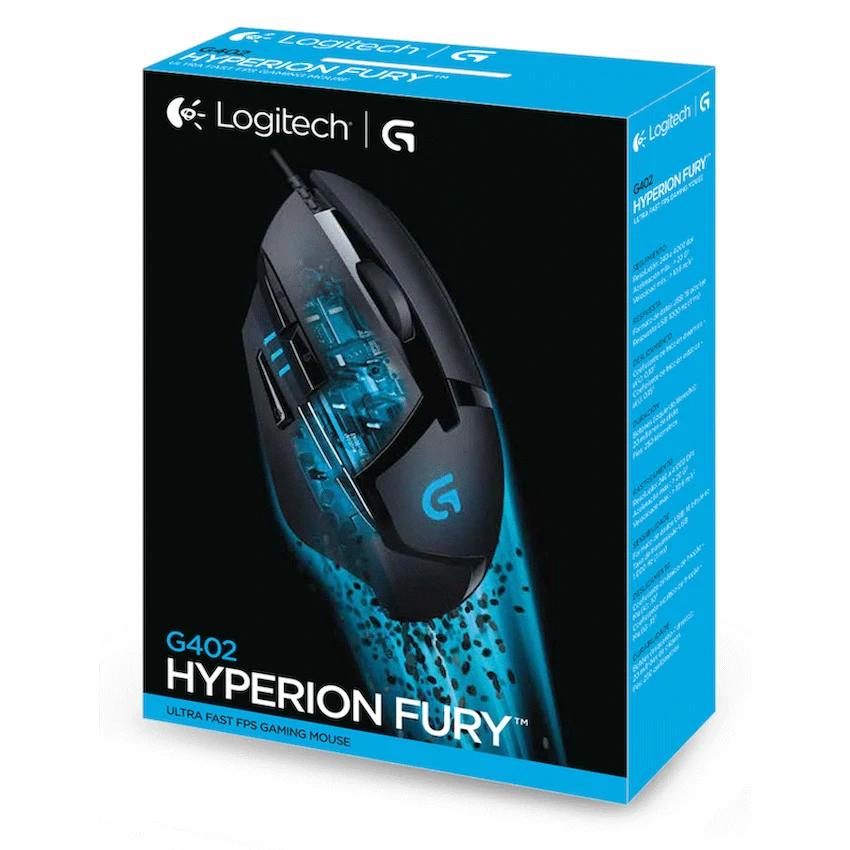 Logitech G402 Hyperion Fury Wired Gaming Mouse - Black - Image 6