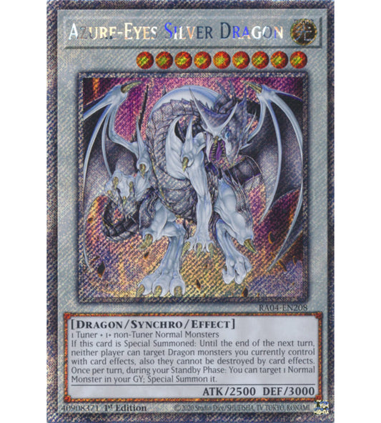 Azure-Eyes Silver Dragon Platinum Secret Rare RA04-EN208