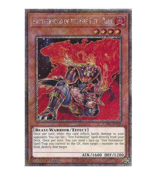 Brotherhood of the Fire Fist - Bear Platinum Secret Rare RA04-EN198