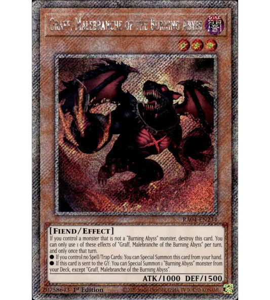 Graff, Malebranche of the Burning Abyss Platinum Secret Rare RA04-EN235