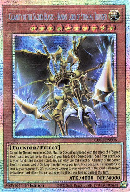 Hamon, Lord of Striking Thunder - Sacred Beast of Sinful Catastrophe - CORI-EN006 - Starlight Rare